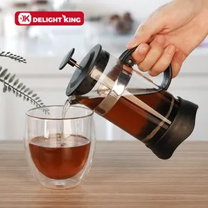 고품질 유리제 커피 남비 유리제 프랑스 압박 방열 유리제 cafetiere