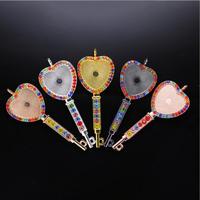Pendentif en forme de cœur, cabochon, base camée, clé ronde de 25mm, pendentifs glacés personnalisés, pendentifs de colliers vierges