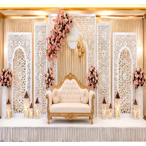 Fabricante y proveedor de decoración para escenarios de recepciones reales, paneles de fondo para bodas de lujo, blancos, marroquíes, cortados con láser, para grandes eventos. - Product Image 1