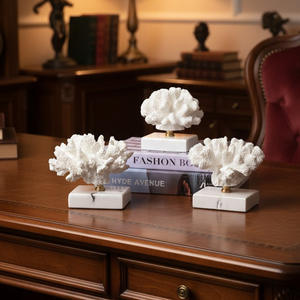 Sculpture créative en résine de <span class=keywords><strong>corail</strong></span> <span class=keywords><strong>blanc</strong></span>, ornement de bureau, décoration de table pour la maison, le salon, le bureau, l'hôtel, Art Déco - Product Image 2