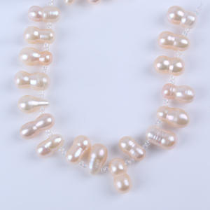 Perles d'eau douce naturelles de 8 à 11 mm, accessoires de bricolage, fabrication artisanale, bracelet en perles à 8 caractères de Zhuji avec trou de tête, perles en vrac - Product Image 3