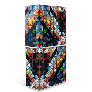Meuble bar au design innovant 1088 triangles, miroirs vieillis multicolores, armoire de rangement multifonctionnelle de luxe - Product Image 5