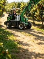 Tuin- en landbouwrupsbandenmachine, zelfrijdende fruitplukker, hoog rendement fruit schudder, kastanje- en dadelplokker