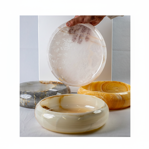 Frutal de resina artística hecho a mano con acabado de mármol brillante, aspecto pulido elegante, ideal para centro de mesa o espacio de decoración del hogar - Product Image 1