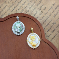Piezas de Joyería de Madreperla con Patrón de Sailor Moon Talladas con CNC, Conchas Naturales para Hacer Collares y Pulseras
