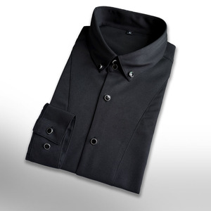 Camisa Blanca de Manga Larga Casual para Hombre con Cuello de Poliéster Sin Plancha, Formal y Ligera - Product Image 4