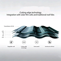 Système de tuiles solaires courbées SHENHAUR, panneau photovoltaïque monocristallin, toiture triple arche pour villa, complexe hôtelier, 15,5 %