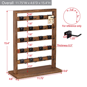 Vertical Wooden Jewelry Tower with 5-layer <b>Earring</b> <b>Hooks</b>, Storage Rack, Suitable for <b>Earring</b> Storage Rack and Jewelry Display - Product Image 6