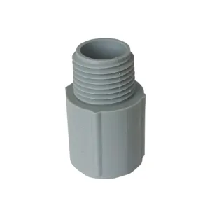 3/4 Inch Non-Metallic Male Terminal Adapter Threaded Type Used With PVC Pipe Gray Conduit Fittings ETL Listed