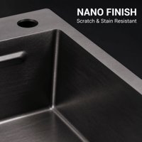 Évier de cuisine moderne de style coréen, une seule cuve, en acier inoxydable 304, noir mat, silencieux, anti-humidité, multifonction, fait à la main
