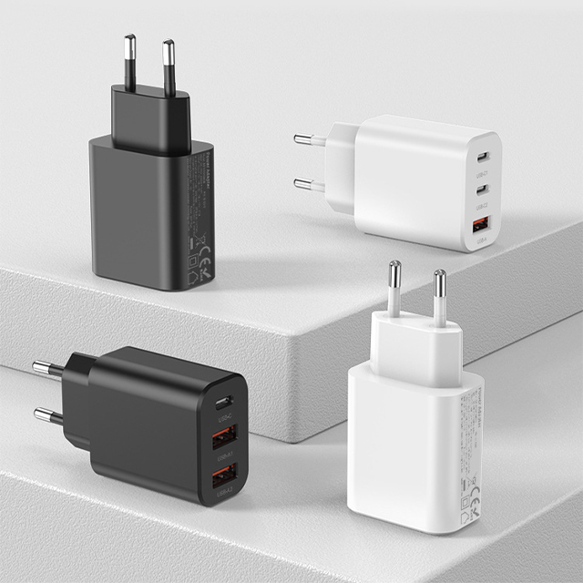 EU USB C PD Fast Charger Adapter QC3.0 65W Output Power Gan EU Plug Type C Wall Adapter for Mobile iPhone X XR 11 12 Laptops