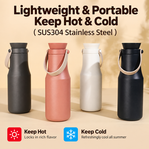 Bouteille d'eau isotherme en acier inoxydable 304 avec poignée, thermos portable 6-12h pour les voyages, le bureau et les activités de plein air - Product Image 3