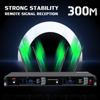 Microphone de scène True Diversity UHF un-à-deux anti-Feedback Bluetooth 2.0 portée 300m