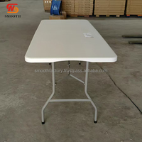 Table pliante de mariage en plein air lisse, table ronde pliable portable pour les événements, les fêtes, les mariages