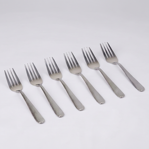 Ensemble de fourchettes élégantes et simples en argent mat, pour un usage quotidien à la table, en acier inoxydable, essentiel pour les événements - Product Image 1