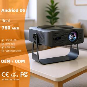 Mini projecteur portable Android 4K natif 1080P Full HD pour cinéma maison, Netflix, histoires, vidéo, correction automatique de la distorsion trapézoïdale, ROHS A005 - Product Image 1