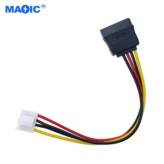 Magelei for 15pin to 4pin Floppy FDD Power Converter Adapter Cable-in Stock