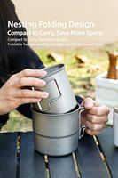 Vaisselle de camping ultralégère en titane pur, poignée pliable, empilable, tasse à café pour randonnée, logo personnalisé possible
