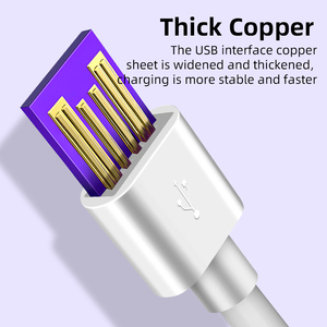 Phổ sạc cáp điện thoại di động USB A + C cáp PVC màu trắng USB cáp dữ liệu - Product Image 5