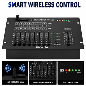 คอนโทรลเลอร์ DMX ไร้สาย 24CH DMX512 2.4G 300ม. คอนโซลควบคุมไฟเวที แบตเตอรี่ในตัว พร้อมฟังก์ชั่น <span class=keywords><strong>MASTER</strong></span> Fader สำหรับงานปาร์ตี้ งานแต่งงาน และบาร์ - Product Image 2