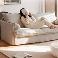 Einzel-Sofa mit abnehmbarem Bezug, aus atmungsaktivem Baumwoll-Leinen-Stoff, mit hervorragender Elastizität