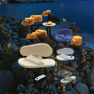 Sandales de plage vertes d'été de haute qualité avec semelle embossée, tongs personnalisables avec logo, style semelle intérieure extérieure, vente en gros - Product Image 3