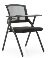 Chaise de formation ergonomique moderne pliable en alliage d'aluminium avec tablette d'écriture - Chaise de conférence exécutive réglable pour la maison
