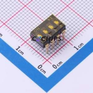 DSIC04THGET DIP Switch Through hole Component (THT) Switch Flat Toggle, Groove Type Single Pole Single Throw 4 PC Pin - Product Image 1