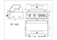 Barbecue à gaz encastrable moderne, cuisine extérieure modulaire avec 5 brûleurs, brûleur infrarouge arrière et fenêtre de visualisation pour les fêtes barbecue