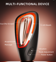 Appareil de massage Gua Sha 3 en 1 à lumière rouge chauffante et vibrations pour le visage et le corps, anti-âge et drainage lymphatique