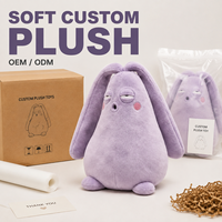 Peluche Monstre à Longues Oreilles Violet Personnalisé en Polyester Ultra Doux Anti-Stress Fabrication Directe Usine OEM ODM
