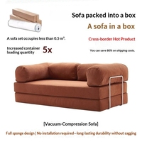 Canapé convertible trois places en tissu velours côtelé entièrement amovible et lavable, style français