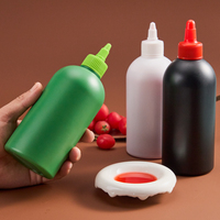 Bouteille souple en plastique de qualité alimentaire sans BPA, réutilisable, anti-fuite, distributeur pour confiture, sauce, ketchup, condiments, indispensable en cuisine