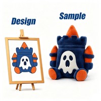 Leehom Halloween Camo Teddy Bear Plush Comforter Skull Pumpkin Bandana Cute Ghost Pendant Decor for Holiday Party