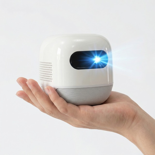 Portable 4K Smart Projector Mini 200" 3D Auto Focus Wifi 6 for 2G Battery Short Rechargeable HIFI Stereo Home Outdoor