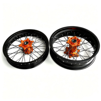 Roues de moto Supermoto de 17 pouces avec jantes en aluminium CNC 7075-T6 compatibles avec KTM EXC SXF 125 250 450 500 Kit de roues