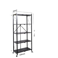 Étagères de rangement pliables en fil métallique avec roulettes - Organisateur multifonctionnel à 3 niveaux pour la cuisine, le salon et les outils