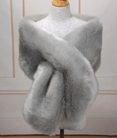 Écharpe en fausse fourrure de renard de luxe pour femmes, châle chaud d'hiver, écharpe en peluche pour femmes, cape longue pour mariage, écharpes