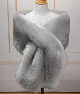 Women Luxury Warm Faux Fox Fur <strong>Shawl</strong> Winter Ladies Plush Scarf <strong>Wraps</strong> Cloak Coat <strong>Wedding</strong> Long Cape Scarves - Product Image 5