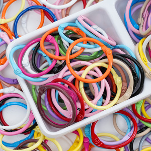 Nhẫn bìa còng kim loại nhiều màu sắc, tự làm, vòng kim loại mở, thép, móc khóa giấy, thẻ chỉ mục, vòng sổ tay - Product Image 2