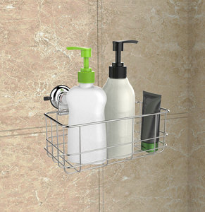 Single Tier <strong>Bathroom</strong> <strong>Accessories</strong> 304 Stainless Steel <strong>Suction</strong> Shower Basket Rectangular Basket Storage Basket - Product Image 3