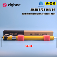 AM35-6/28-MEL-PZ Tuya Zigbee Motorized Roller Blinds Shutter Motor Tabung 35mm A-OK Paduan Aluminium Mewah Senyap untuk Ruang Tamu