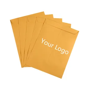 Factory Custom Logo Envelope Sealing Envelope Bag Document Bag 32.4*22.9 cm Yellow Kraft Paper Eco Friendly Mail Envelope