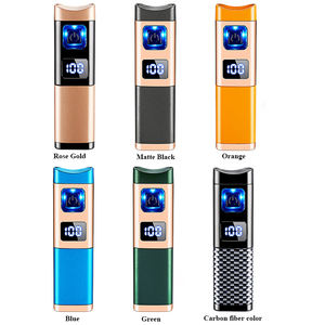 Nuovo Potente Accendino per Sigari a Tre Fiamme Dirette Blu, Ricaricabile, Multifunzione Gas-Elettricità - Product Image 4