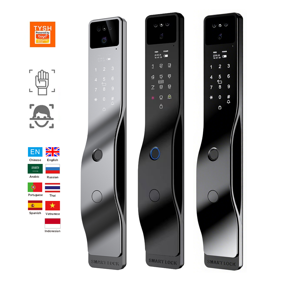 TYSH Ai Tuya Automatic Biometric Lock Rfid Ic Cardf Wifi App Combination 3d Face Palm Fingerprint Camera Smart Door Locks · image 3
