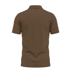 Polo en piqué de coton marron à manches courtes pour homme, couleur unie, style décontracté, tissu tricoté respirant, coupe classique, logo sur le devant - Product Image 2