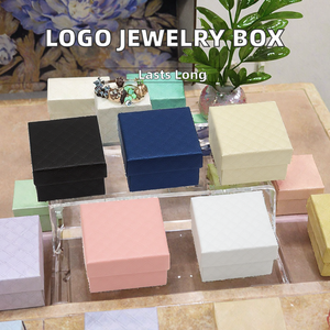 Diamond Pattern Jewelry Box Square Paper Material for Necklace <b>Earring</b> Bracelet Ring <b>Storage</b> Jewelry Packaging Boxes - Product Image 4