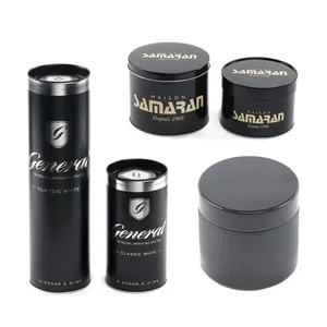 Nice-can Factory Customized Size Matte Black Round Tin Vazio Food Grade Coffee Tin Packaging Tin Can Fornecedores para chá