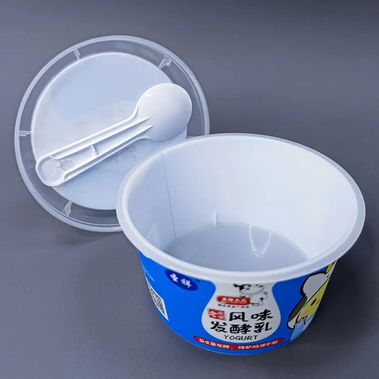 180 ml 200 ml pot de yourt empty with lid改ざん防止IMLヨーグルトパックPPコンテナプラスチックヨーグルトカップ