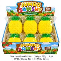 Jouet de décompression sensoriel en forme d'ananas souple en TPR sans BPA, à récupération lente, à tenir avec les deux mains, simulation de fruit, vente en gros, logo personnalisé, OEM